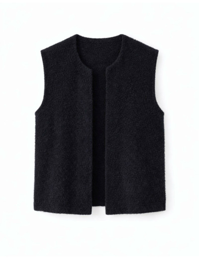 Gilet court uni NOIR Femme