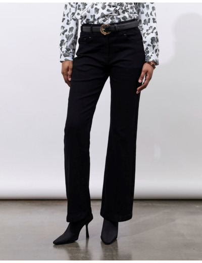 Pantalon long uni NOIR Femme