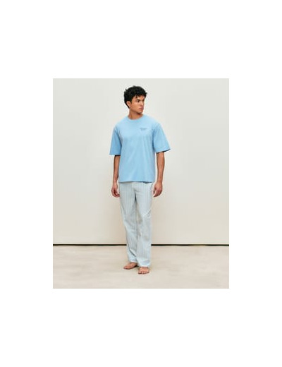 Pantalon en popeline de coton à rayures