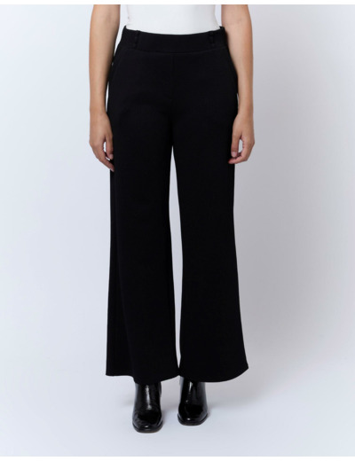 Pantalon 7/8 large uni NOIR Femme