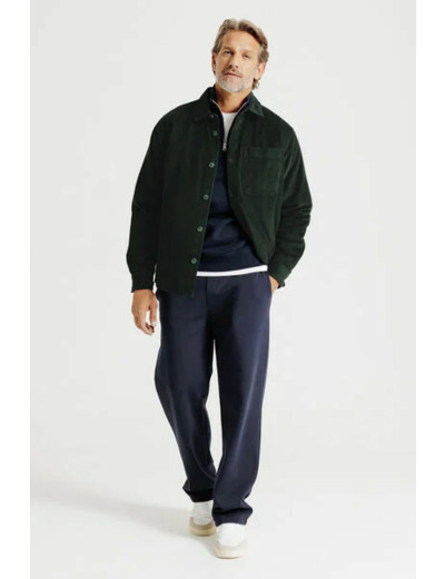 Surchemise en velours - Vert kaki