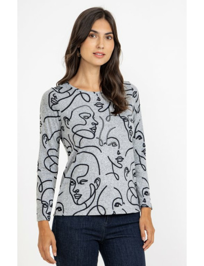 Tee-shirt imprimé manches longues