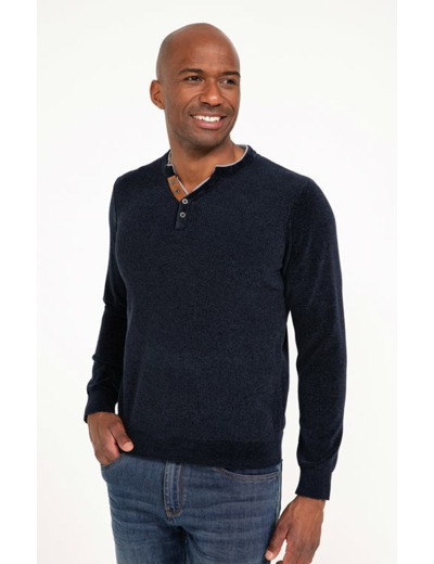 Pull col tunisien chenille