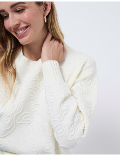 Pull épais uni ECRU Femme