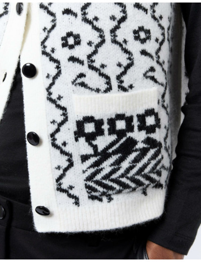 Gilet bicolore ECRU Femme