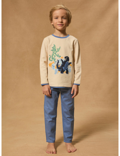 Pyjama Dragon en molleton gratté