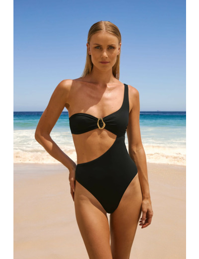 Maillot de bain 1 pièce sans armature avec détail bijou,Maillot de bain 1 pièce sans armature avec détail bijou;${refinementColor}