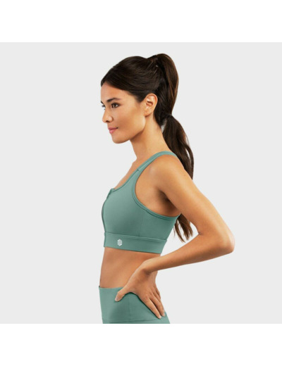 Brassière sport - Maintien élevé Fitness Femme Squat Green Vert Cendré