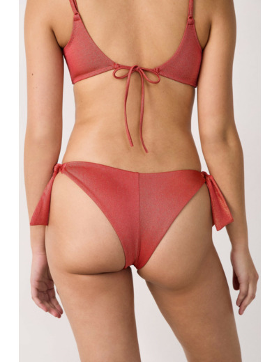 Bikini brésilien à nouer bas de maillot pailleté