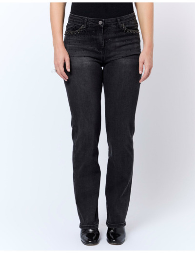 Jean long droit NOIR Femme