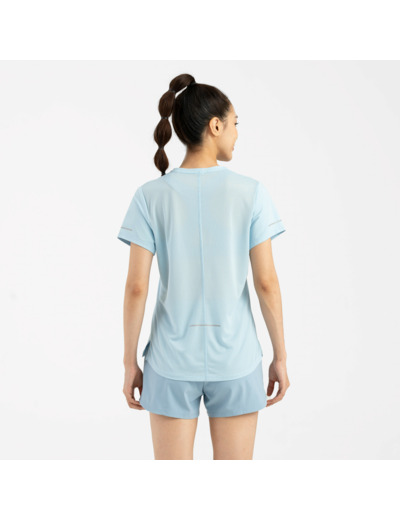 T-shirt running respirant femme - kiprun run 500 dry bleu ciel