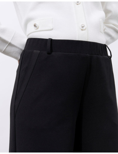 Pantalon long large unie NOIR Femme