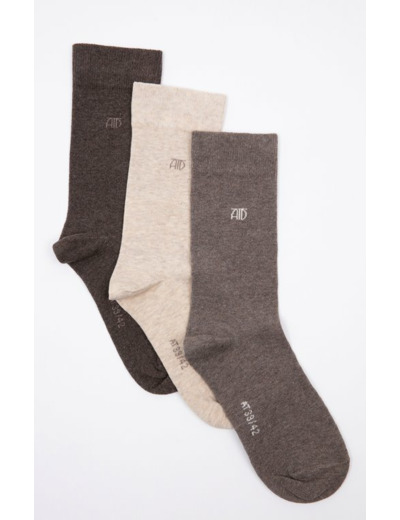 Lot 3 paires chaussettes unies mix ATD