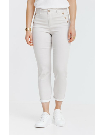 Pantacourt imprimé avec détails bouton