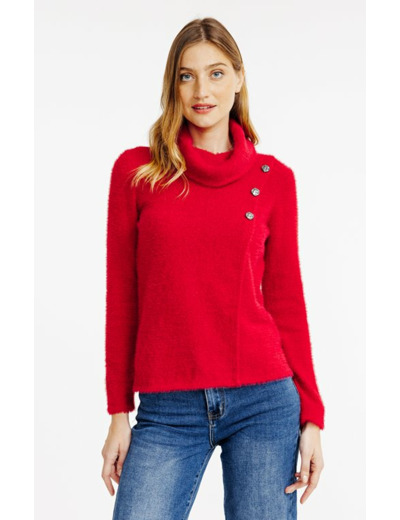 Pull avec fausse plaquette de boutonnage