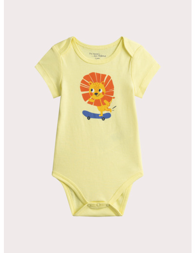 Lot de 2 body manches courtes à animation aniamal pour bébé garçon