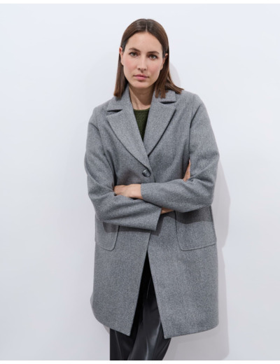 Manteau uni GRIS Femme