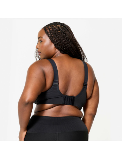 Soutien gorge bonnets E à H bretelles croisables maintien fort femme, Noir