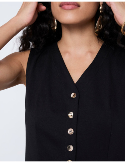 Gilet sans manches uni NOIR Femme