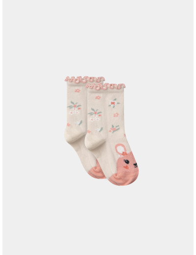 Chaussettes écrues jacquard souris