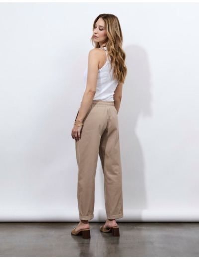 Pantalon 7/8 Barrel uni BEIGE Femme