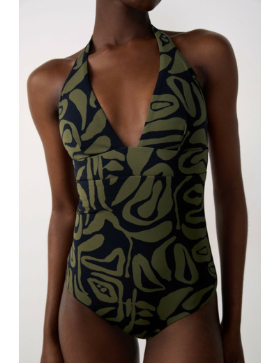 Maillot de bain 1 pièce gainant à motif