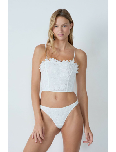 Soutien-gorge bustier sans coques avec broderies