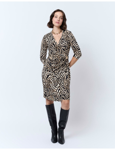 Robe courte imprimée NOIR