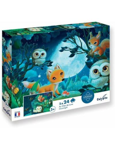 PUZZLE 2X24 PIÈCES AU CLAIR DE LUNE