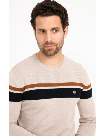 Pull Col Rond Rayure Placée