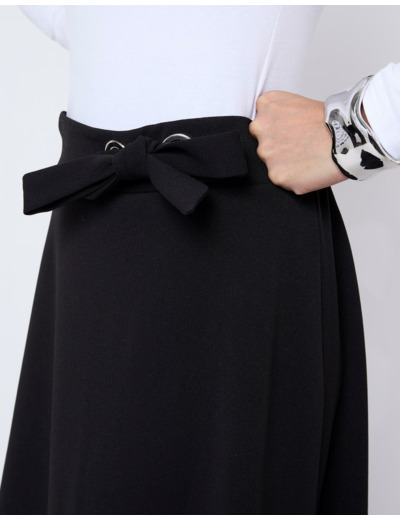 Jupe midi évasée unie NOIR