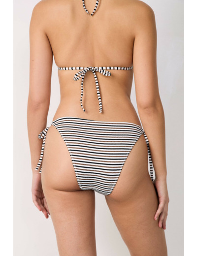 Culotte bikini ficelle bas de maillot à rayures