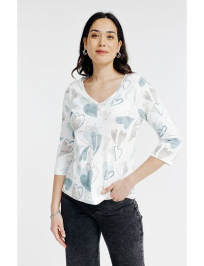 Tee-shirt imprimé manches 3/4