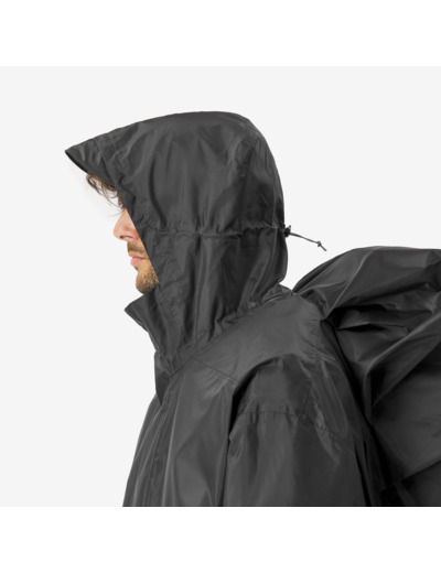 Poncho pluie de randonnée - MT500 - 60L - Noir