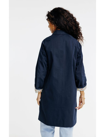 Trench en coton à doublure fantaisie