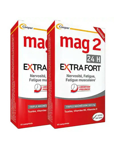 Mag 2 24h Extra Fort Comprimés 2 Boites De 45