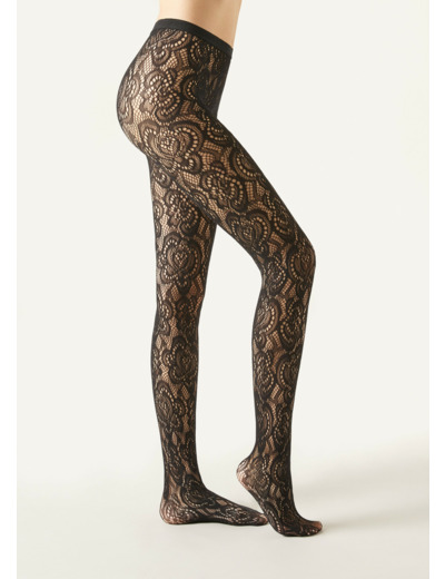 Collant résille effet macramé