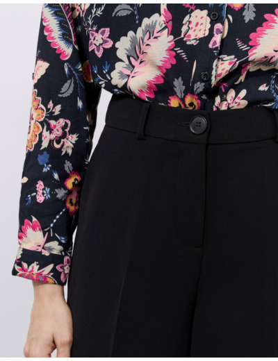 Pantalon long large uni NOIR Femme