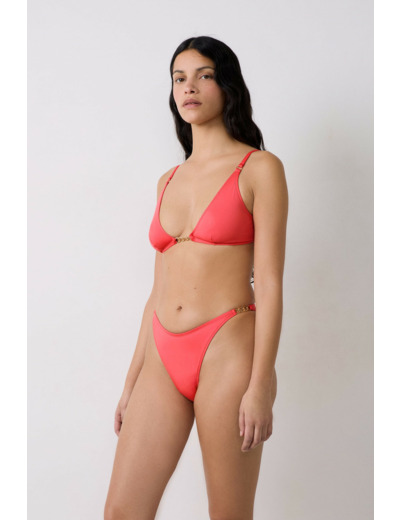 Bikini brésilien high leg bas de maillot détails bijoux