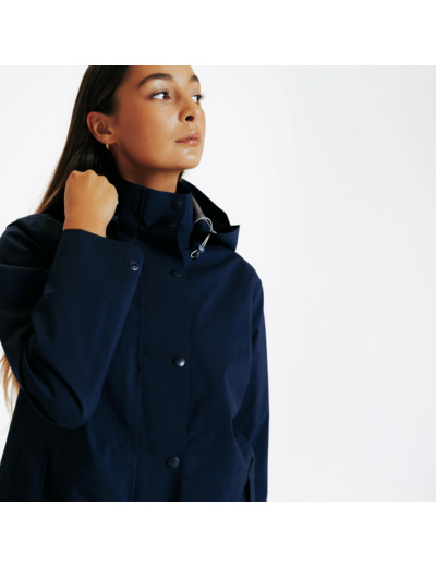 Veste équitation longue imperméable - marine