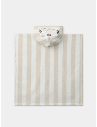 Poncho de bain rayée à capuche