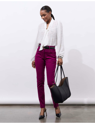 Blouse manches longues unie BLANC Femme