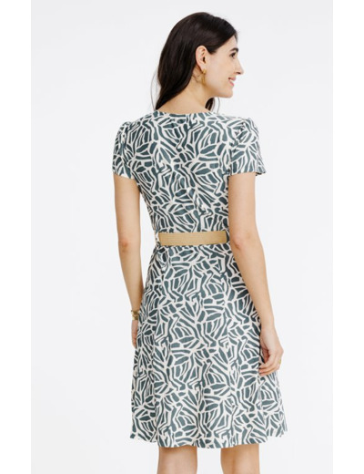 Robe cache-coeur avec ceinture rafia