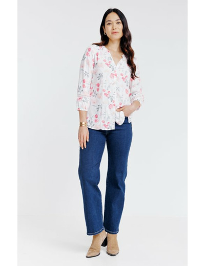 Blouse boutonnée imprimé fleuri