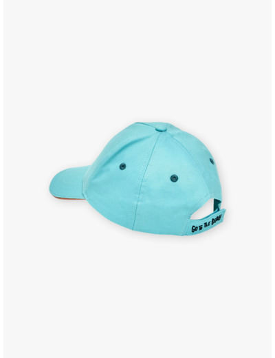 Casquette turquoise en twill à motif dinosaure