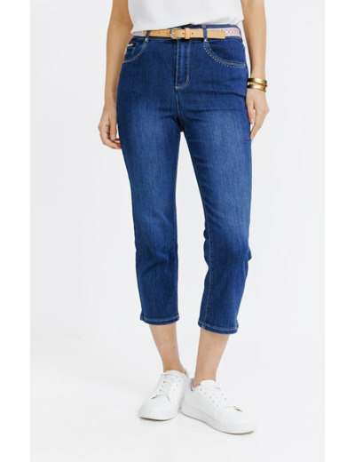 Corsaire denim avec ceinture fantaisie