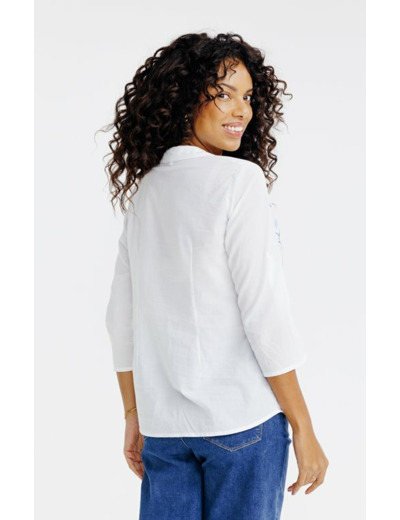 Chemise unie avec patchwork