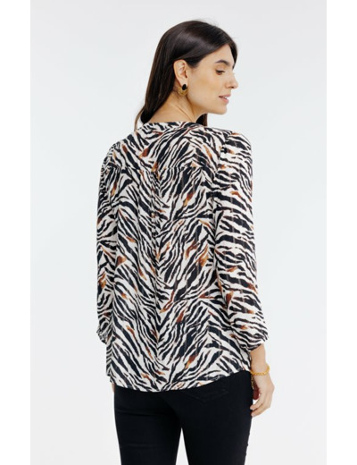 Tunique col mao avec poches