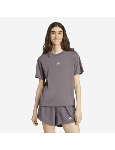T-shirt de fitness en coton femme, gris