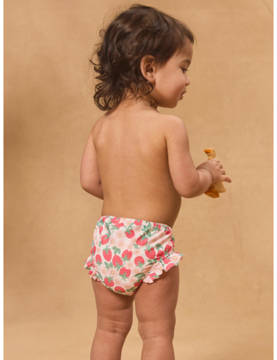 Culotte de bain imprimé fraise